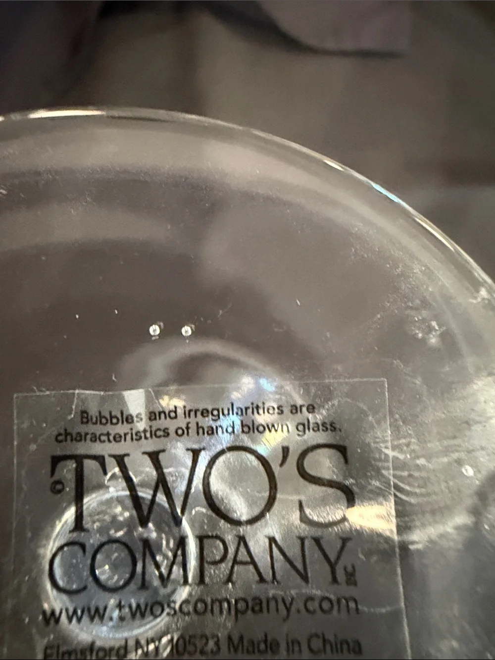 Two’s Company Wine Glass with 'Tonight / Not Tonight' Markings - Clear Glass